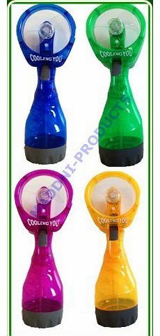 Spray NEW PORTABLE HAND HELD BATTERY POWER FAN AIR WATER MIST BOTTLE COOLING SPRAY (RED)