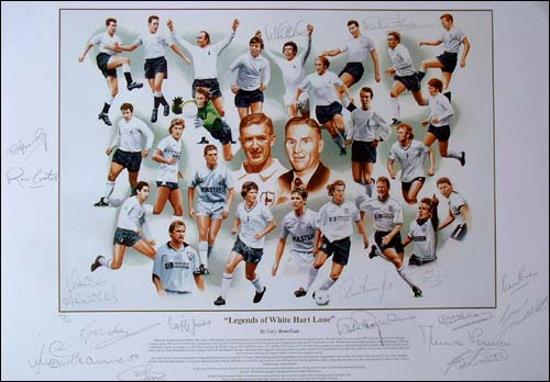 Spurs Legends of White Hart Lane and#8211; Print signed by 17