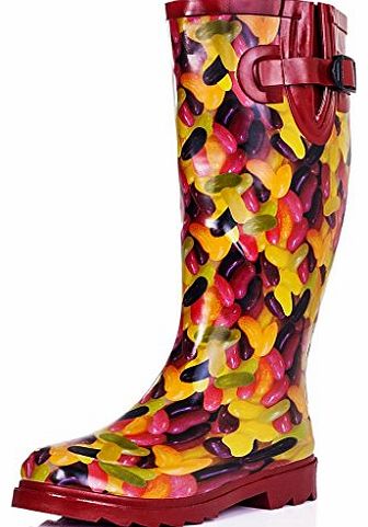 Spylovebuy Flat Festival Wellies Rain Boots Multi