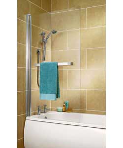 Edge Silver Shower Screen with Rail