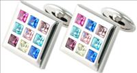 Square Multi Crystal Cufflinks