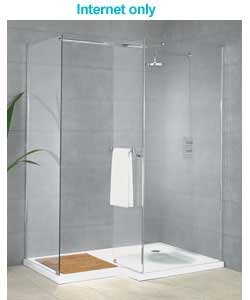 Square Walk-in Shower Enclosure and Tray (Left Hand)