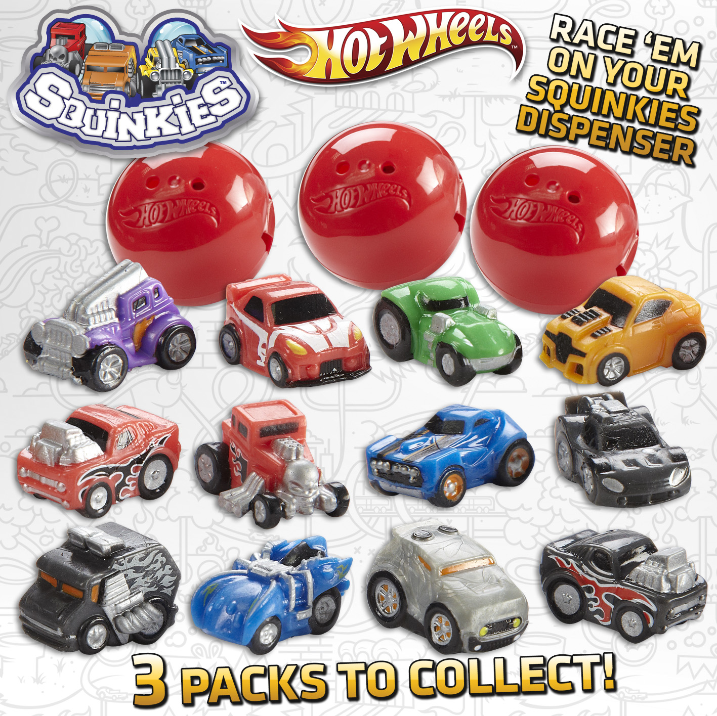 Squinkies Boys - Hot Wheels 12pc Bubble Series 1