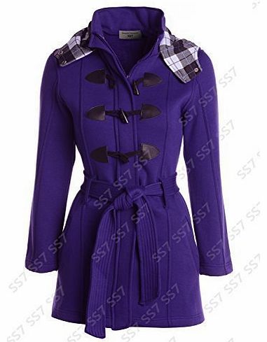 Girls Check Hood Coat Ages 7 to 13 (Age 11 - 12, Purple)