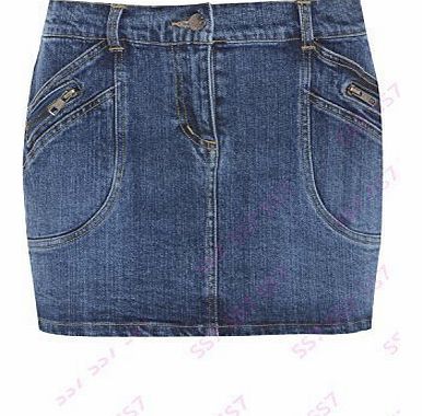 Womens Denim Stretch Skirt Size 8 - 14 (UK - 10, Denim Blue)