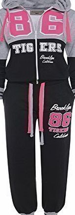 SS7 Womens Full Tracksuit Size 8 - 14 (UK - M/L - 10/12, Black / Grey)