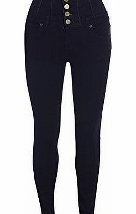 SS7 Womens High Waisted Jeans, Navy, Sizes 6 to 14 (UK - 10, Navy)