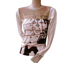 Multi pattern long sleeved top