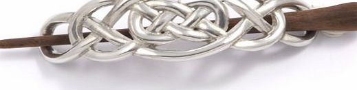 St Justin Pewter Celtic Knot Hair-Slide With Rosewood Pin