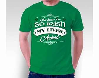 ST Patricks Liver Ache Green T-Shirt Large ZT