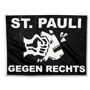 St Pauli Flag ``Gegen Rechts`` 90x120cm