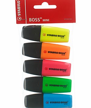 Stabilo Mini Boss Highlighters, Pack Of 5