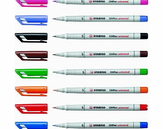 STABILO OHPen Universal OHP Pen Super-Fine Water-Soluble Pack of 10 Red