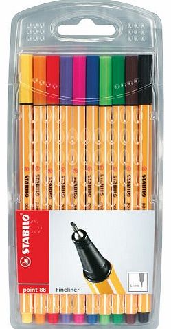 STABILO  point88, Wallet of 10 Assorted Colours