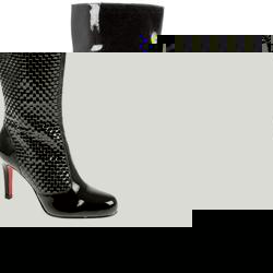 Female Bel8007 Leather/Other Upper Leather Lining Comfort Boots in Black Patent