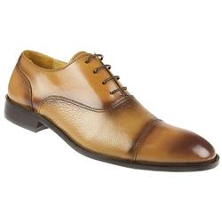 Male BEL11019 Leather Upper Leather Lining Laceup Shoes in Tan