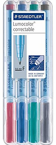 Staedtler Lumocolor Correctable 305M WP4-1 Overhead Projector Pens (Nib M) Pack of 4