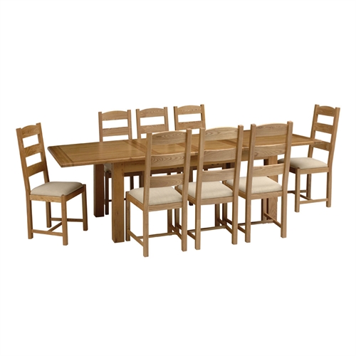 Stag Oak 200-270cm Ext. Dining Table and 8
