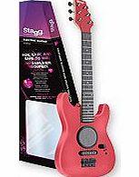 1/2 Size Kids Electric Guitar With Amp - Pink