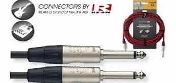 Stagg NGC6VTR Vintage Red Tweed Deluxe 6 Metre Instrument Cable