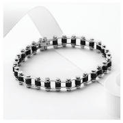 Stainless Steel and Rubber Bike Chain Bracelet