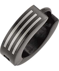 Stainless Steel Gents Black 3 Stripe Huggie
