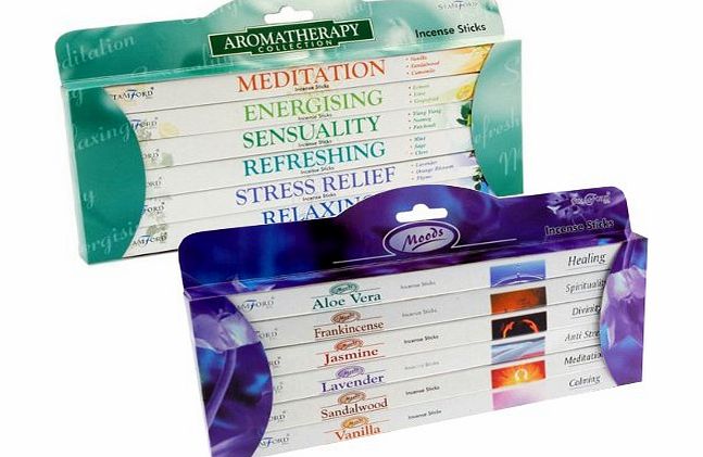 Stamford and Tulasi Value Gift Set of 96 Incense Sticks - Moods and Aromatherapy by Stamford