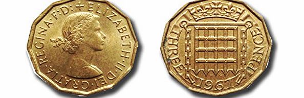 Stampbank Coins for collectors - 2 x 1967 Three penny pieces - Uncirculated collectable condition / Threepenny bit