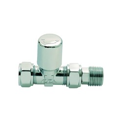 THERMOSTATIC STRAIGHT RADIATOR VALVES ( MODERN CHROME HEATED TOWEL