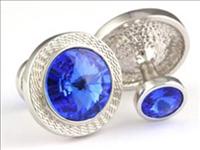 Stanislav Reymer Blue Round 70s Mousie Bean Cufflinks