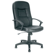 Staples Deluxe High Black Leather-faced Executive Armchair