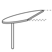 Staples Innovation Silver 1600 Peninsula Table - D Style
