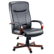 Knightsbridge Black Luxury Leather-faced Chair
