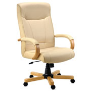 Knightsbridge Cream Luxury Leather-faced Chair