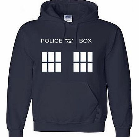 DOCTOR Phone Box Hoodie Sports Navy size M