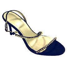 Black diamante asymmetric strap sandal