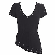 Black eyelet jersey tunic