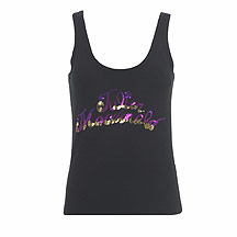 Black sequin logo vest