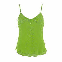 Lime diamante trim chiffon camisole