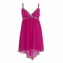 Star by Julien MacDonald Magenta embellished silk babydoll dress