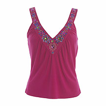 Magenta gemstone jersey top
