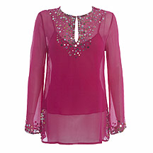 Magenta sequin kaftan