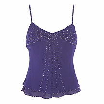 Purple diamante trim camisole