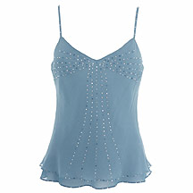 Turquoise diamante trim camisole