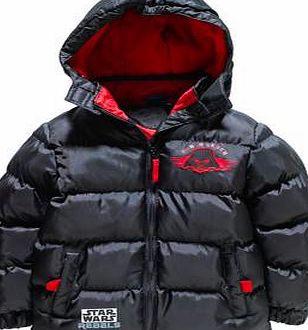 Star Wars Boys Black Puffer Coat - 3-4 Years