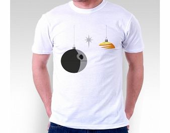 Wars Christmas Death Star White T-Shirt