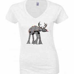 Star Wars Christmas Walker White Womens T-Shirt