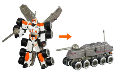 star wars Transformers - Clone Commander Cody and Turbo Tank