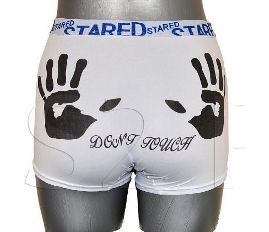 Stared Mens Novelty Boxer Shorts Funny Trunks Underwear Two Hands Design At Back