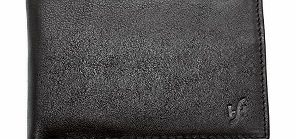 STARHIDE  Mens Designer High Quality Luxury Soft Leather Trifold Wallet Purse - 115 (Black)
